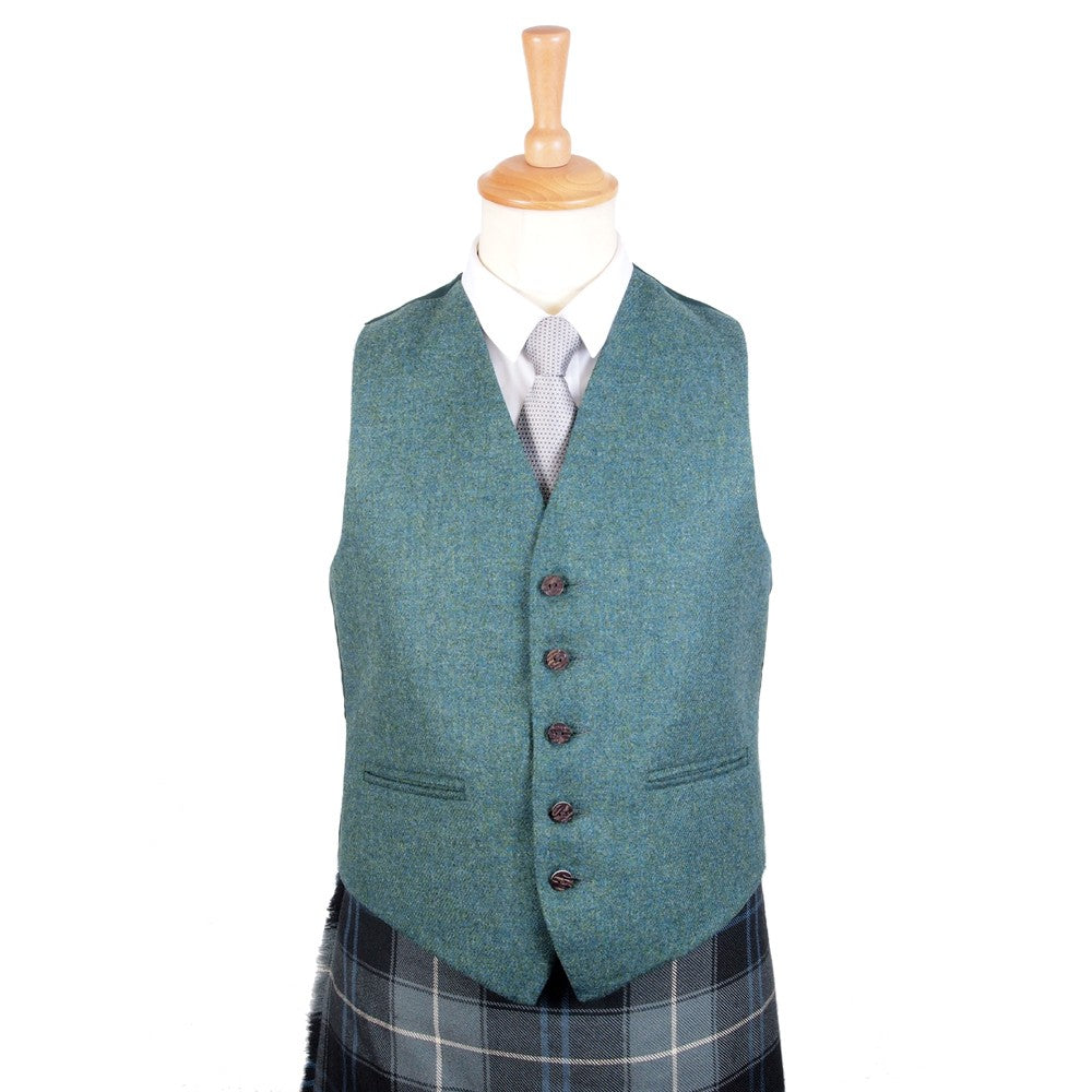 Lovat Green Tweed Men Waistcoat Vest
