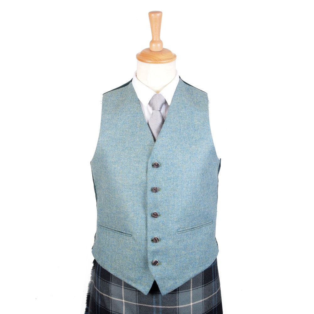 Lovat Blue Tweed Men Waistcoat Vest