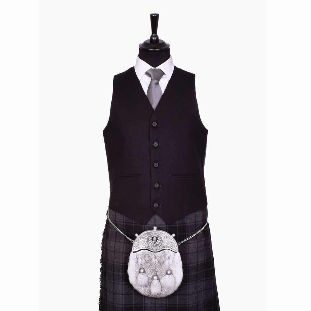 Braemar Tweed Jacket in Black Arrochar