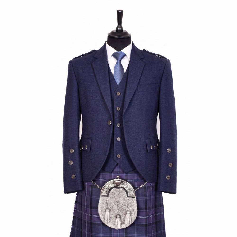 Braemar Tweed Jacket in Navy Arrochar