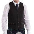 Black Tweed Men Waistcoat Vest