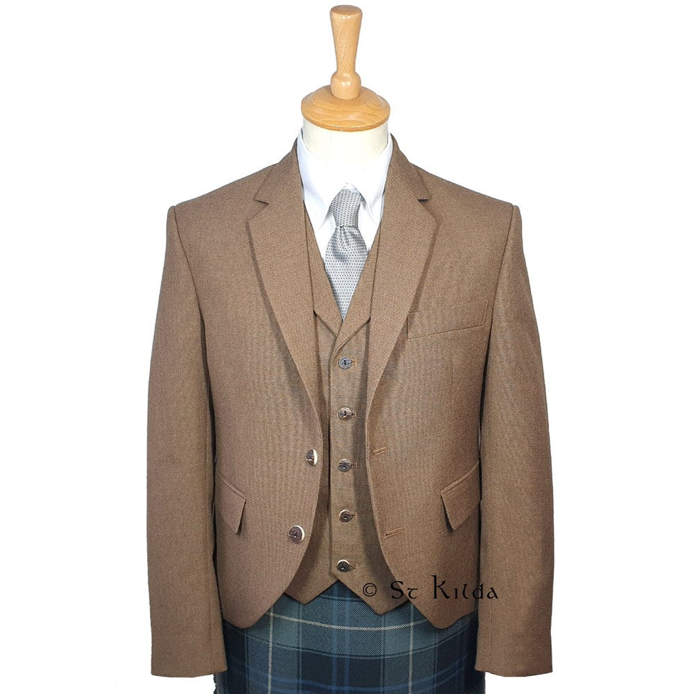 Rothesay Kilt Jacket and Waistcoat - Brown Tweed