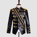 Men's Sequin Uniform MJ Dance Wear Glitter Black Michael Jackson