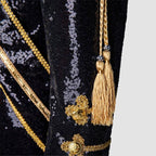 Men's Sequin Uniform MJ Dance Wear Glitter Black Michael Jackson
