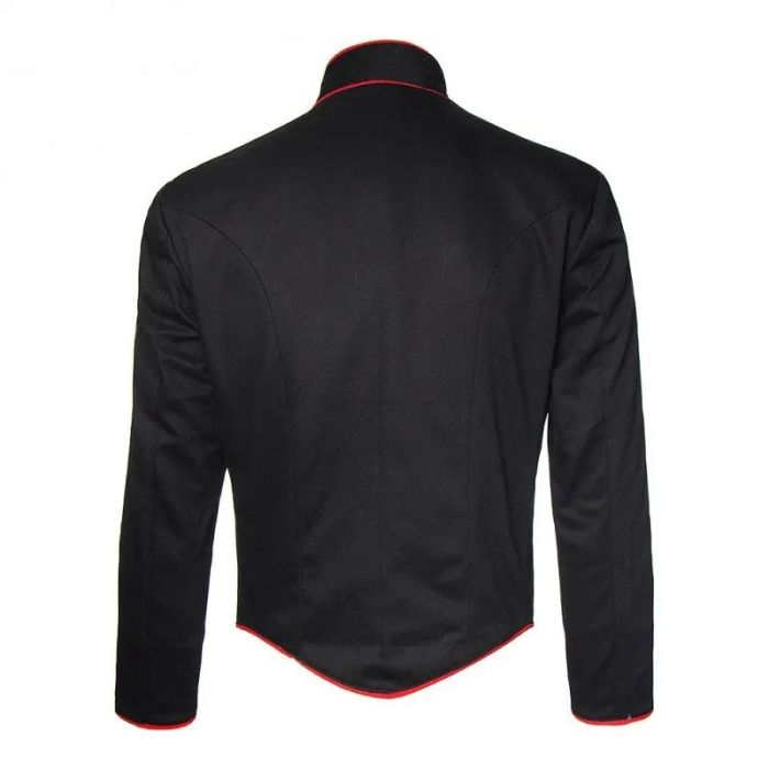 Men's Napoleonic John Smith Gold Embroidery Black Military Jacket
