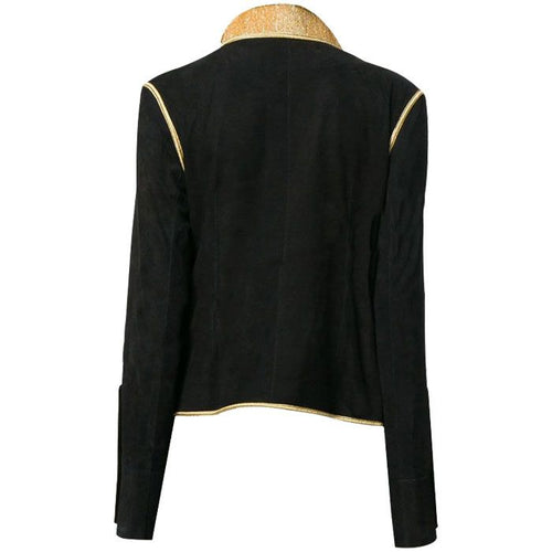 Black Wool And Gold Braid Military Jacket