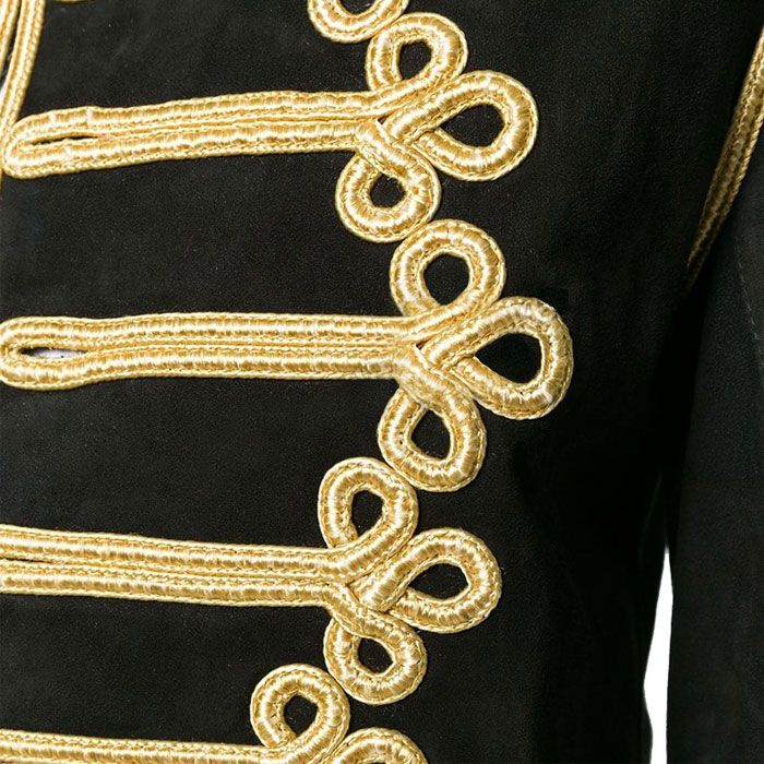 Black Wool And Gold Braid Military Jacket