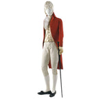 New Costume Georgian Frock Coat British Men Red Wool Regency Tailcoat