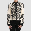 Gabbana Jacket White Wool Black Floral Burqa