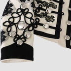 Gabbana Jacket White Wool Black Floral Burqa