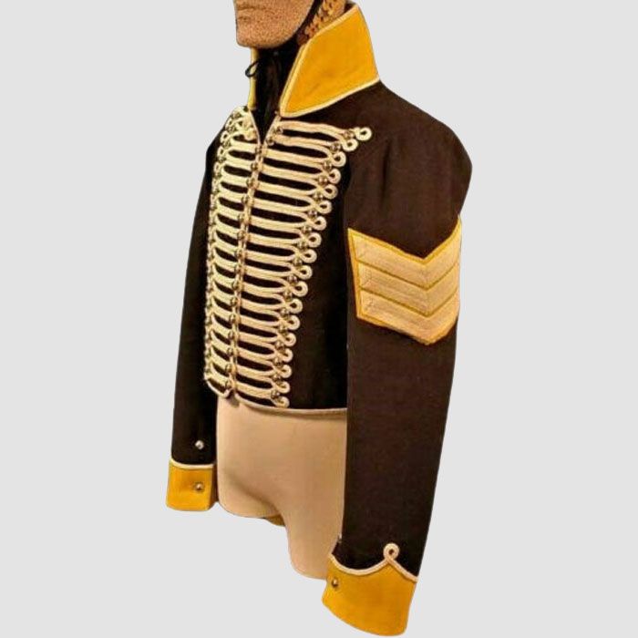 Men's 19th Light Dragoon British Sergeant Black Wool Jacket