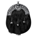 Formal Black Rabbit Fur Sporran with Thistle Chrome Cantle