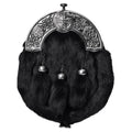 Formal Black Rabbit Fur Sporran with Black Celtic Antique Cantle
