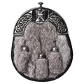 Formal Gray Rabbit Fur Sporran with St. Andrew Antique Cantle