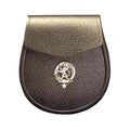 Brown Grained Leather Sporran With Lion Rampant Badge