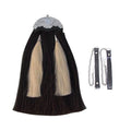 Horse Hair Sporran Black Body With Two White Tassels