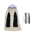 Original Horse Hair Sporran White Body With Two Black Tassels