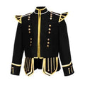 Black Doublet Blazer Wool With Gold Braid