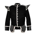 Black Doublet Blazer Wool With Silver Braid
