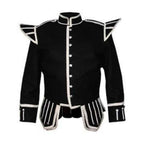 Black Doublet Blazer Wool With Silver Braid