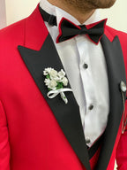 Red Slim Fit Tuxedo Men's 3 Piece Peak Lapel Suit (Copy)