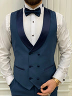 Light Blue Tuxedo Suit Slim Fit Peak Lapel 3 Piece