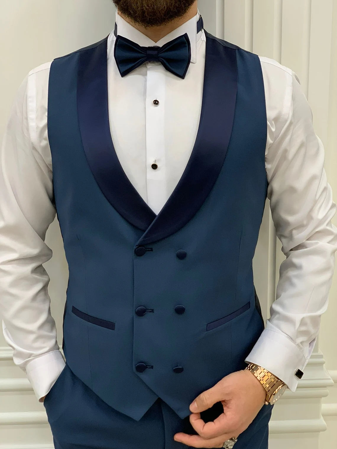 Light Blue Tuxedo Suit Slim Fit Peak Lapel 3 Piece