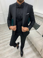 Black Tuxedo Suit Slim Fit Peak Lapel 3 Piece