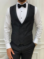 Black Tuxedo Suit Slim Fit Peak Lapel 3 Piece