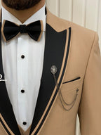 Skin Tuxedo Suit Slim Fit Peak Lapel 3 Piece