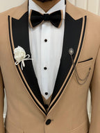 Skin Tuxedo Suit Slim Fit Peak Lapel 3 Piece