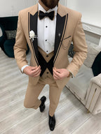 Skin Tuxedo Suit Slim Fit Peak Lapel 3 Piece