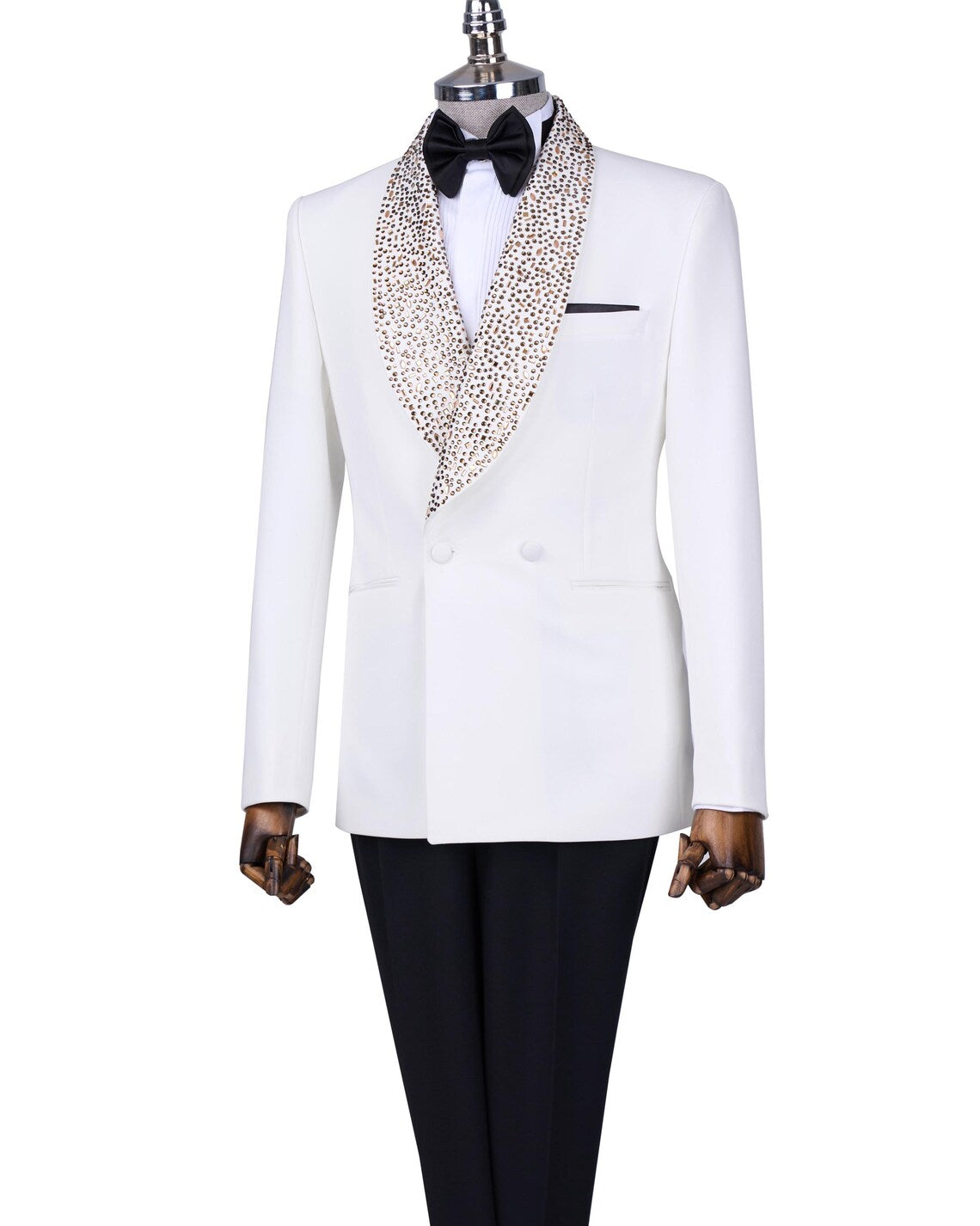 White Slim Fit Suit Men's 2 Piece Shawl Lapel Wedding Suit