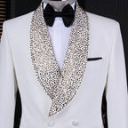 White Slim Fit Suit Men's 2 Piece Shawl Lapel Wedding Suit