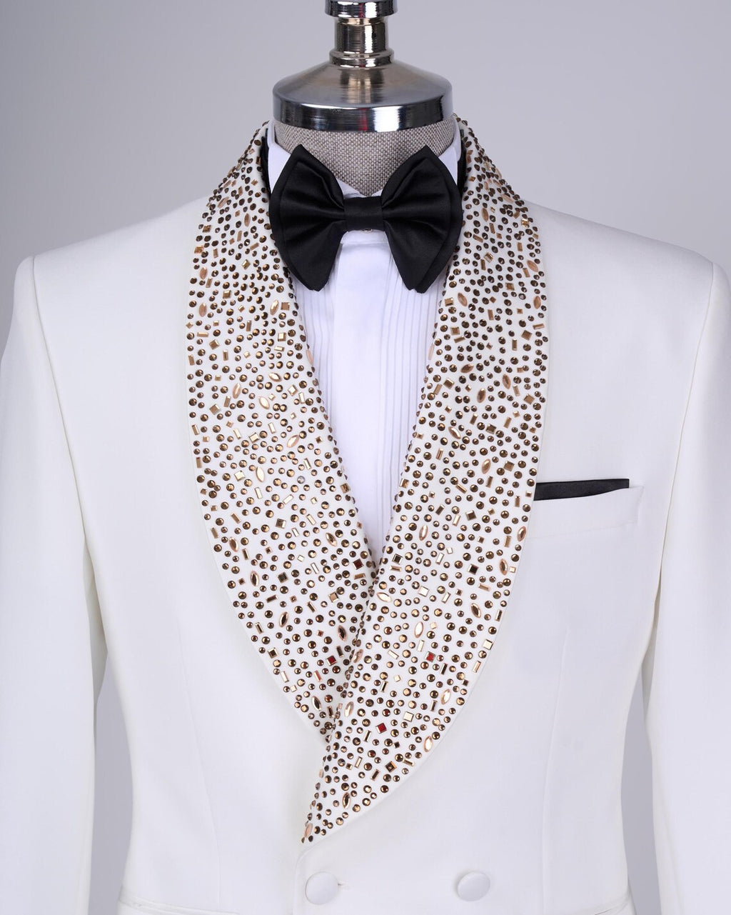 White Slim Fit Suit Men's 2 Piece Shawl Lapel Wedding Suit