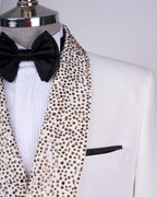 White Slim Fit Suit Men's 2 Piece Shawl Lapel Wedding Suit