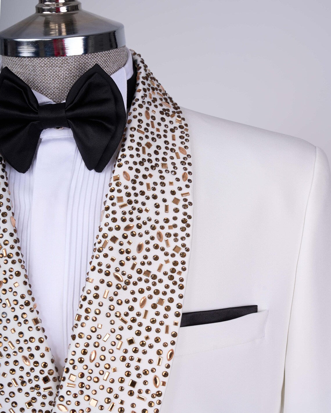 White Slim Fit Suit Men's 2 Piece Shawl Lapel Wedding Suit
