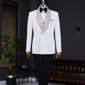 White Slim Fit Suit Men's 2 Piece Shawl Lapel Wedding Suit