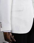 Men's White Italian Tuxedo Suit Slim Fit Peak Lapel Wedding Groom Outfit