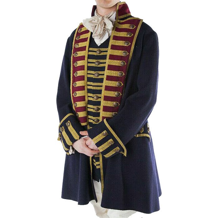 Ladies Navy Blue piece British Naval Officers Historical Coat And Vest