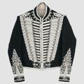 Wool Men's Black Napoleonic Hussar Jacket Uniform Military Style Tunic Pelisse Jimmy Hendrix Jacket