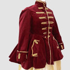 Ladies Maroon 18th Century Riding Habit Frock Dress Ladies Fashion Military Coat
