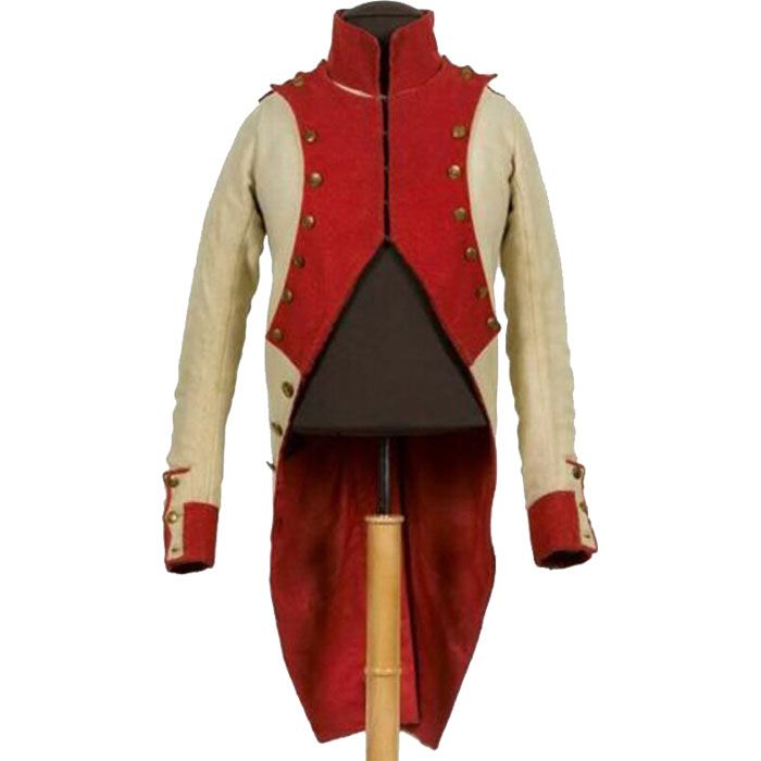 New Men American British White, Red Coat Revolutionary War Uniform