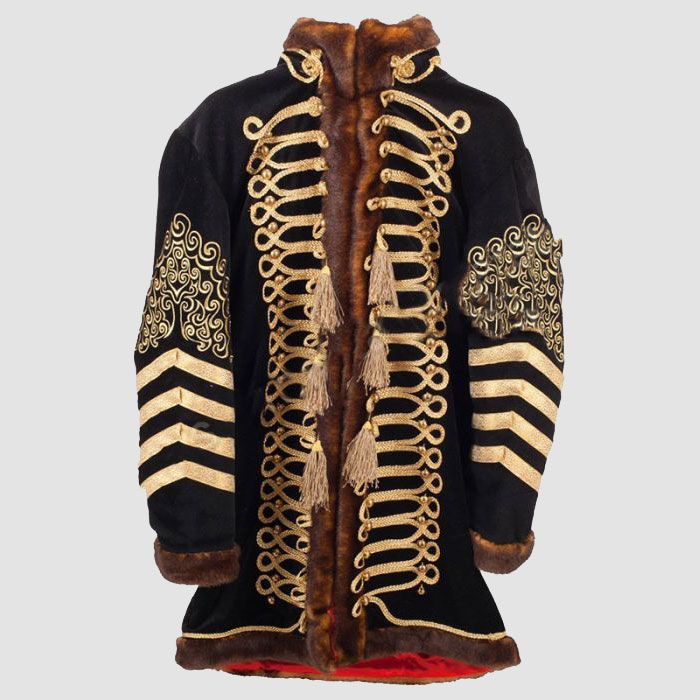 Jimi Hendrix Costume Men Jacket Black Fur