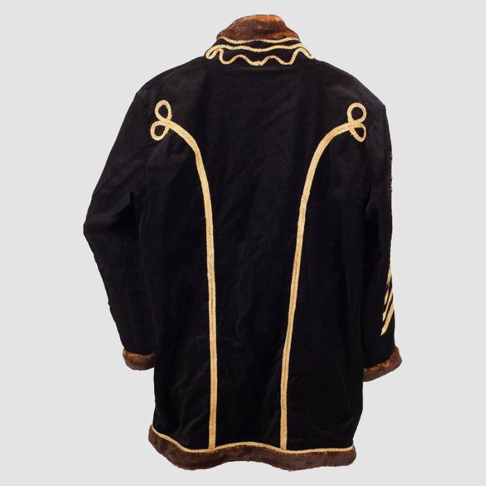 Jimi Hendrix Costume Men Jacket Black Fur