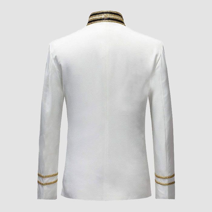 Men White Suits Notched Lapel Wedding Party Cotton Dinner Vintage Jacket