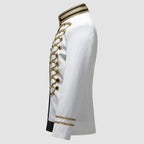 Men White Suits Notched Lapel Wedding Party Cotton Dinner Vintage Jacket