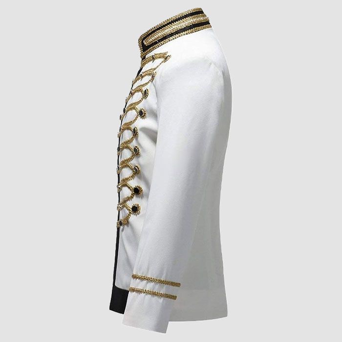 Men White Suits Notched Lapel Wedding Party Cotton Dinner Vintage Jacket