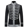 Men Black Suits Notched Lapel Wedding Party Cotton Dinner Vintage Jacket
