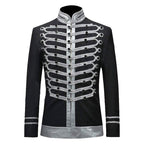Men Black Suits Notched Lapel Wedding Party Cotton Dinner Vintage Jacket